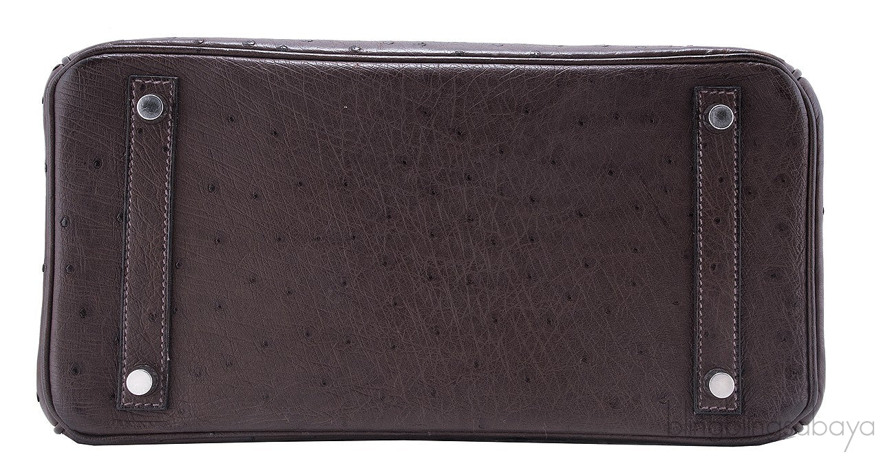 Birkin 30 Choco Brown Ostrich PHW
