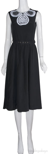 Bead Embellished Black Dress