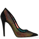 Metallic Gold Perforated Heels