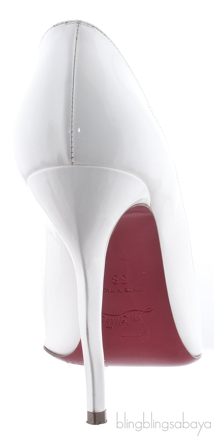 Jolly White Patent Squiggle Heel