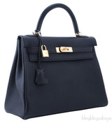 Kelly 32 Black Togo Retourne