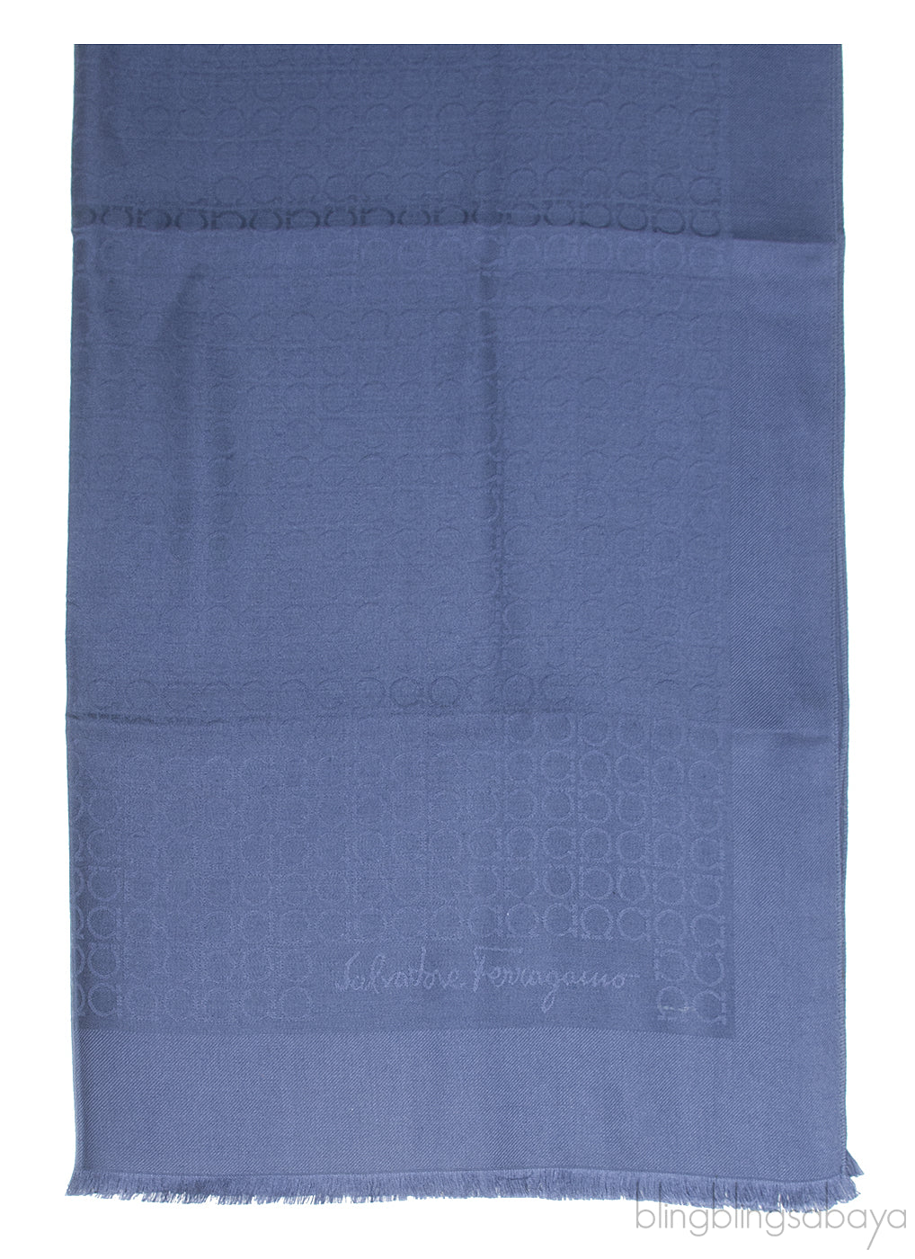 Dark Blue Logo Printed Scarf