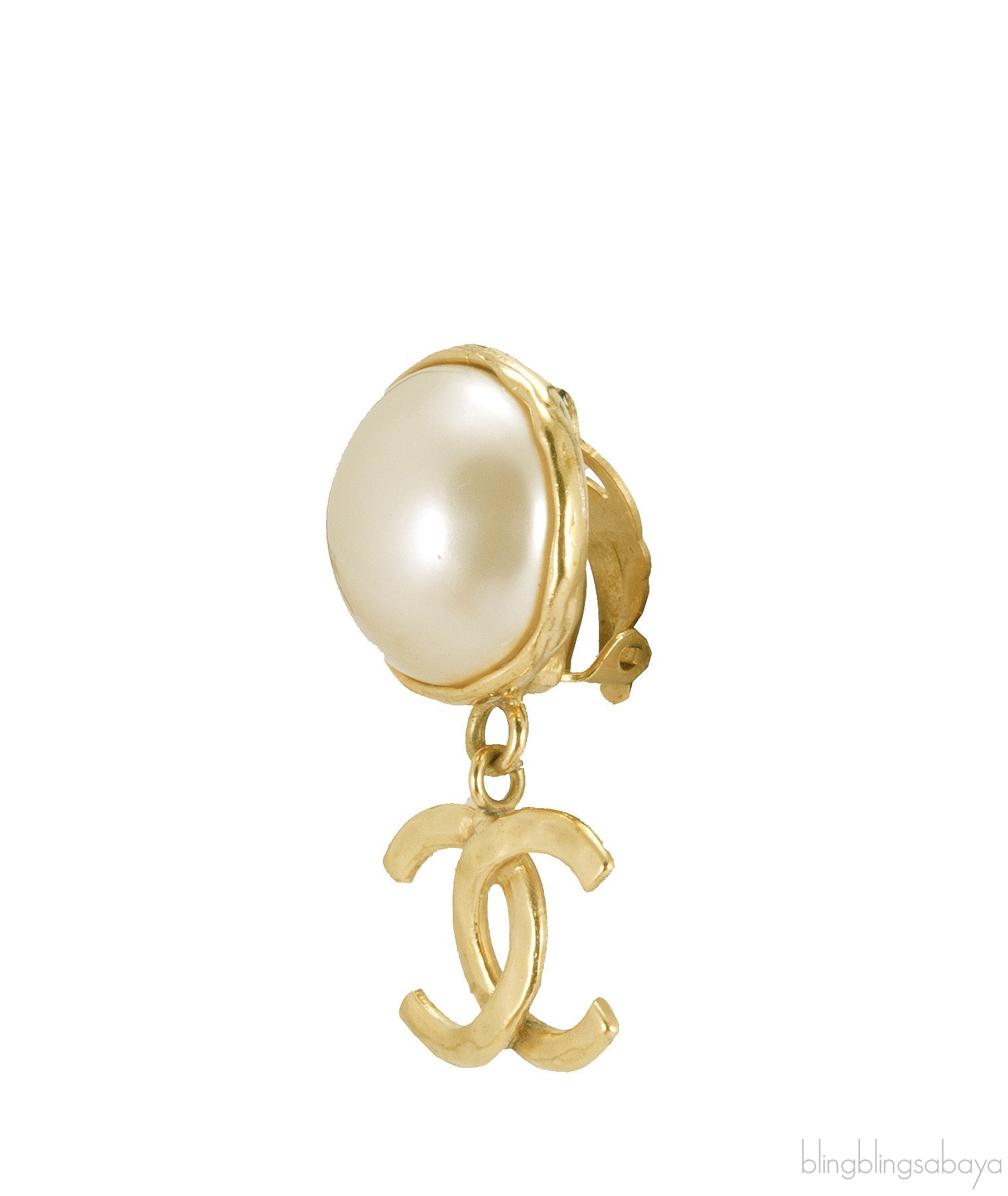 Faux Pearl CC Earrings