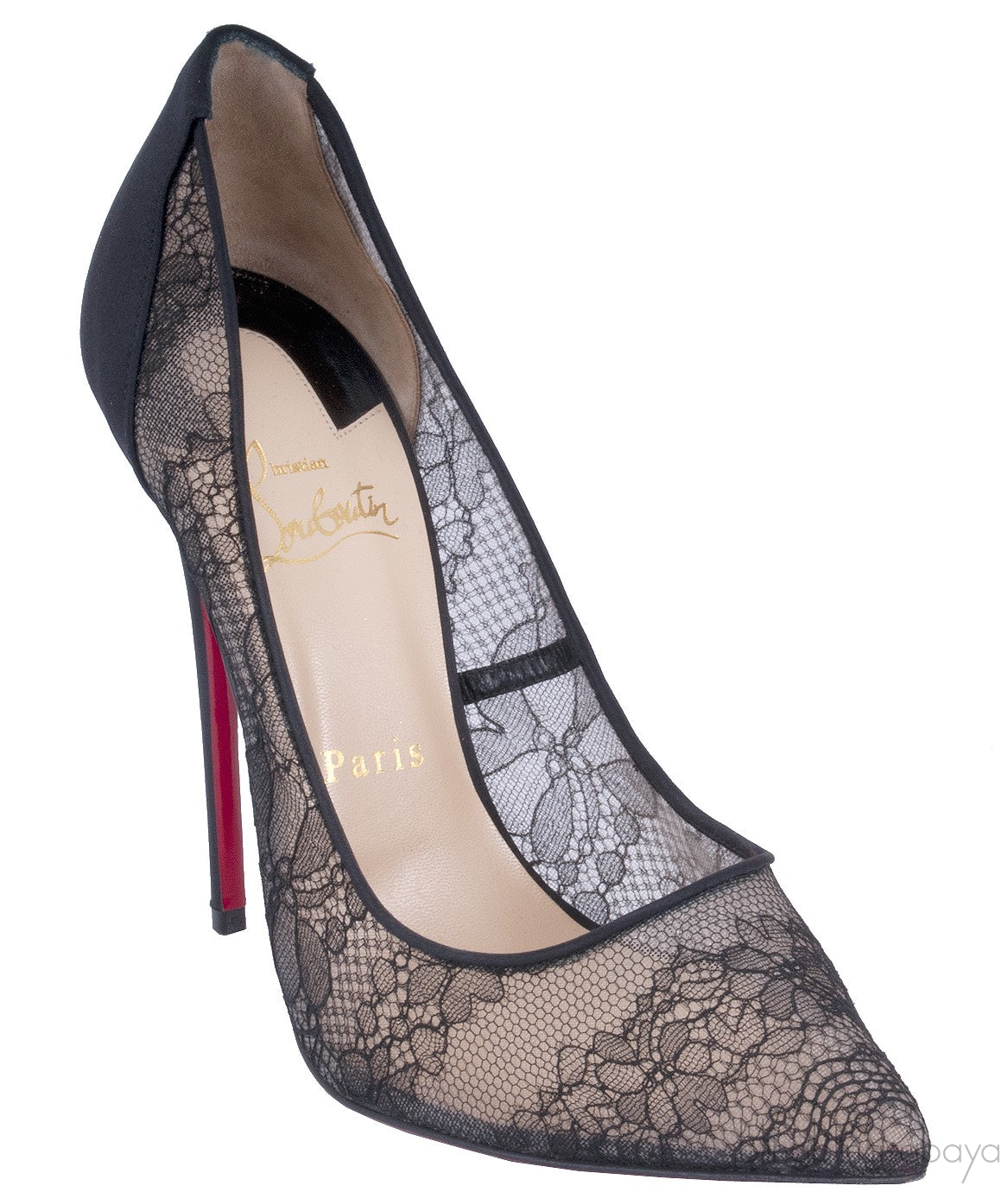 Black Pigalace Pointed Toe Pump