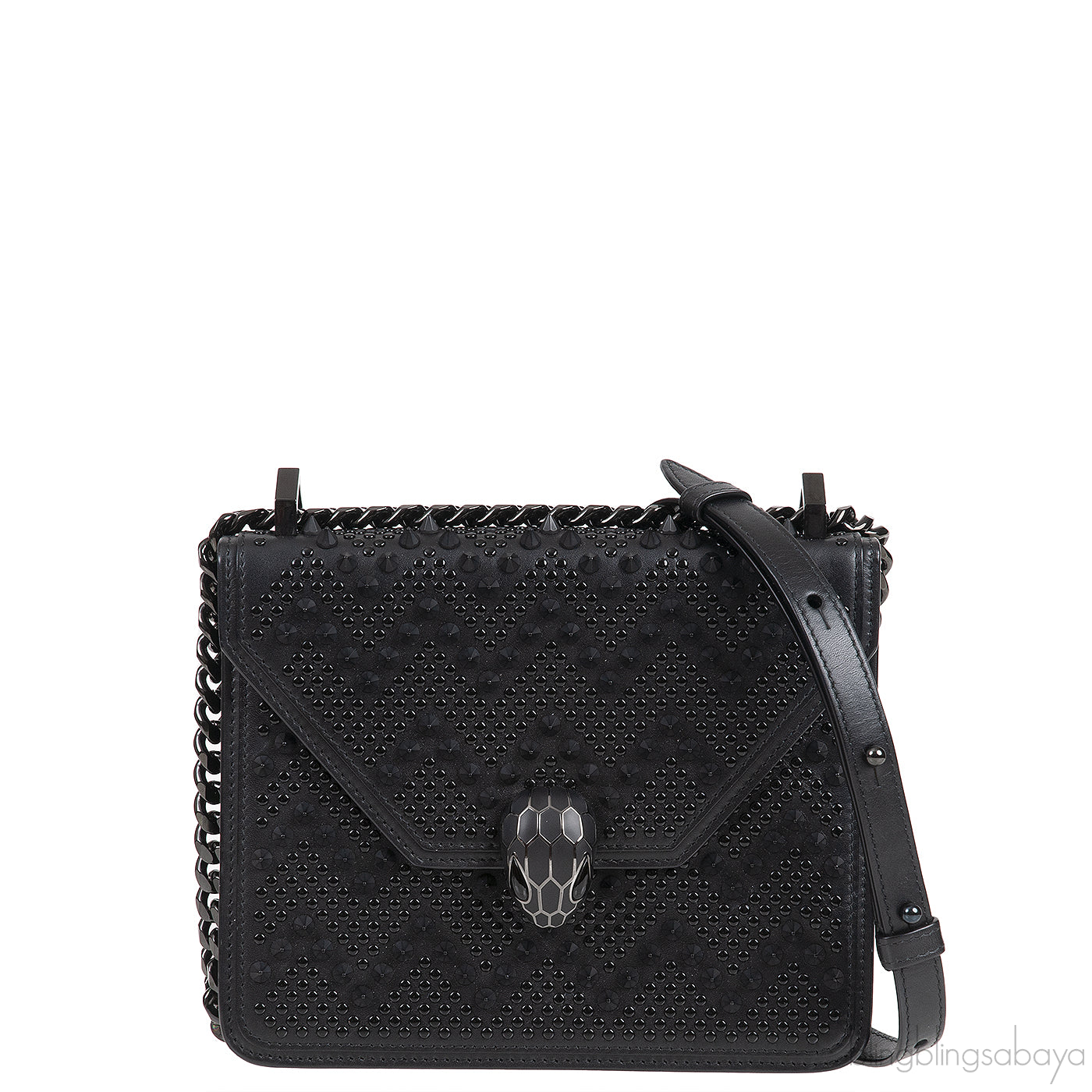X Nicholas Kirkwood Black Serpenti Forever Crossbody Bag