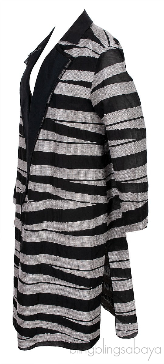 Black & Silver Open Coat