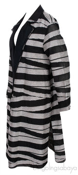 Black & Silver Open Coat