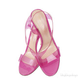 Fuchsia Metropolis PVC Slingback Sandals