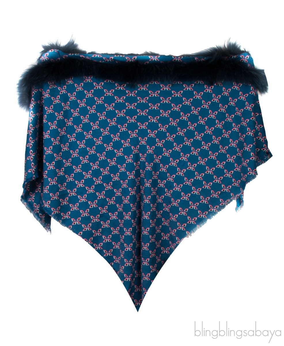 Bug Printed Murmansky Fur Shawl