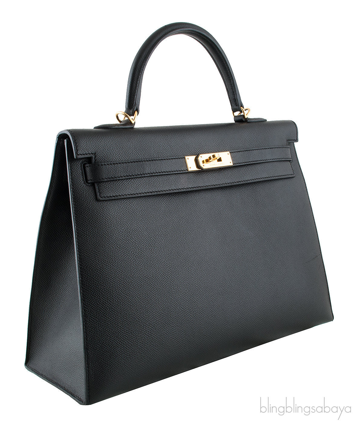 Kelly 35 Black Epsom Sellier GHW