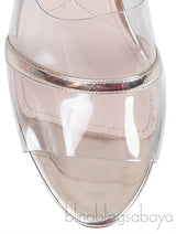 Gold Metallic Leather & PVC Mules