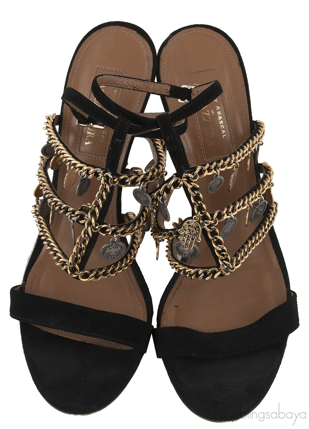 Chain Coin Slingback Sandals