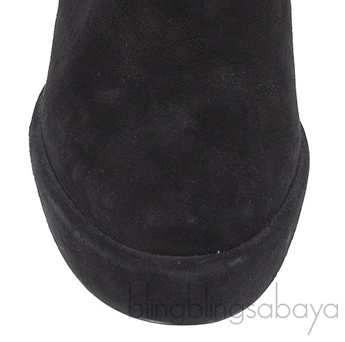 Prada Black Velvet Platform Boots