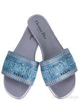 Dway Blue Grey Crystal Flat Slide