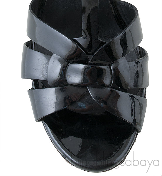 Tribute Black Patent Sandals