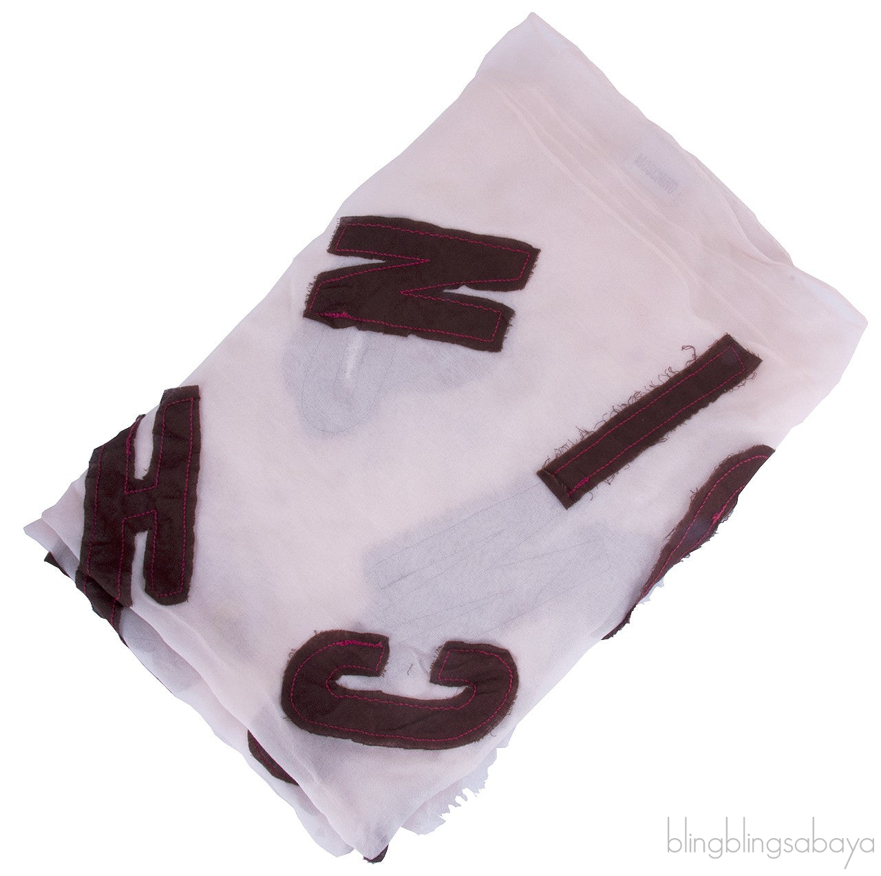 Pink Logo Patches Scarf