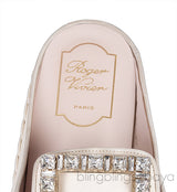 Off-white Crystal Flat Mule