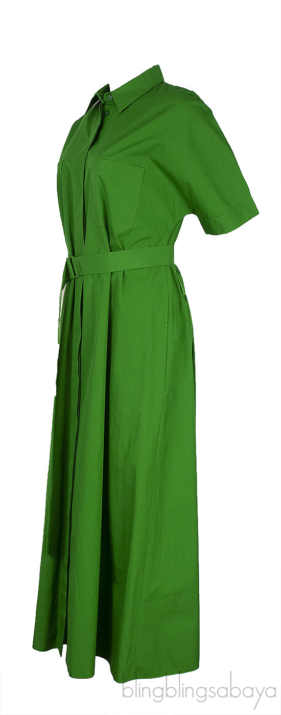 Miranda Green Belted Cotton Dress