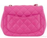 Fuchsia Quilted Mini Flap Bag