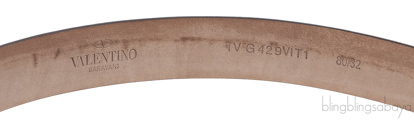 Valentino Garavani Old Pink V Buckle Belt