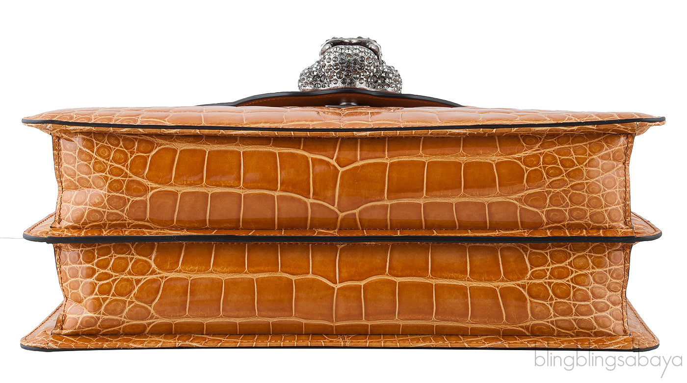 Thiara Brown Crocodile Hand Bag