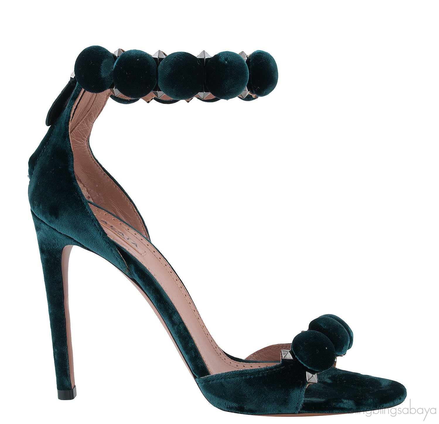 Emerald Velvet Bombe Heels