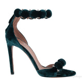 Emerald Velvet Bombe Heels