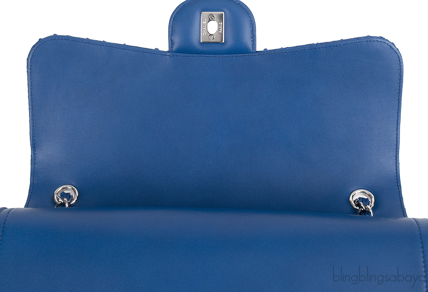 Chanel Classic Blue Python Jumbo Flap Bag