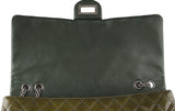 2.55 Olive Green Patent Quilted Flap XL