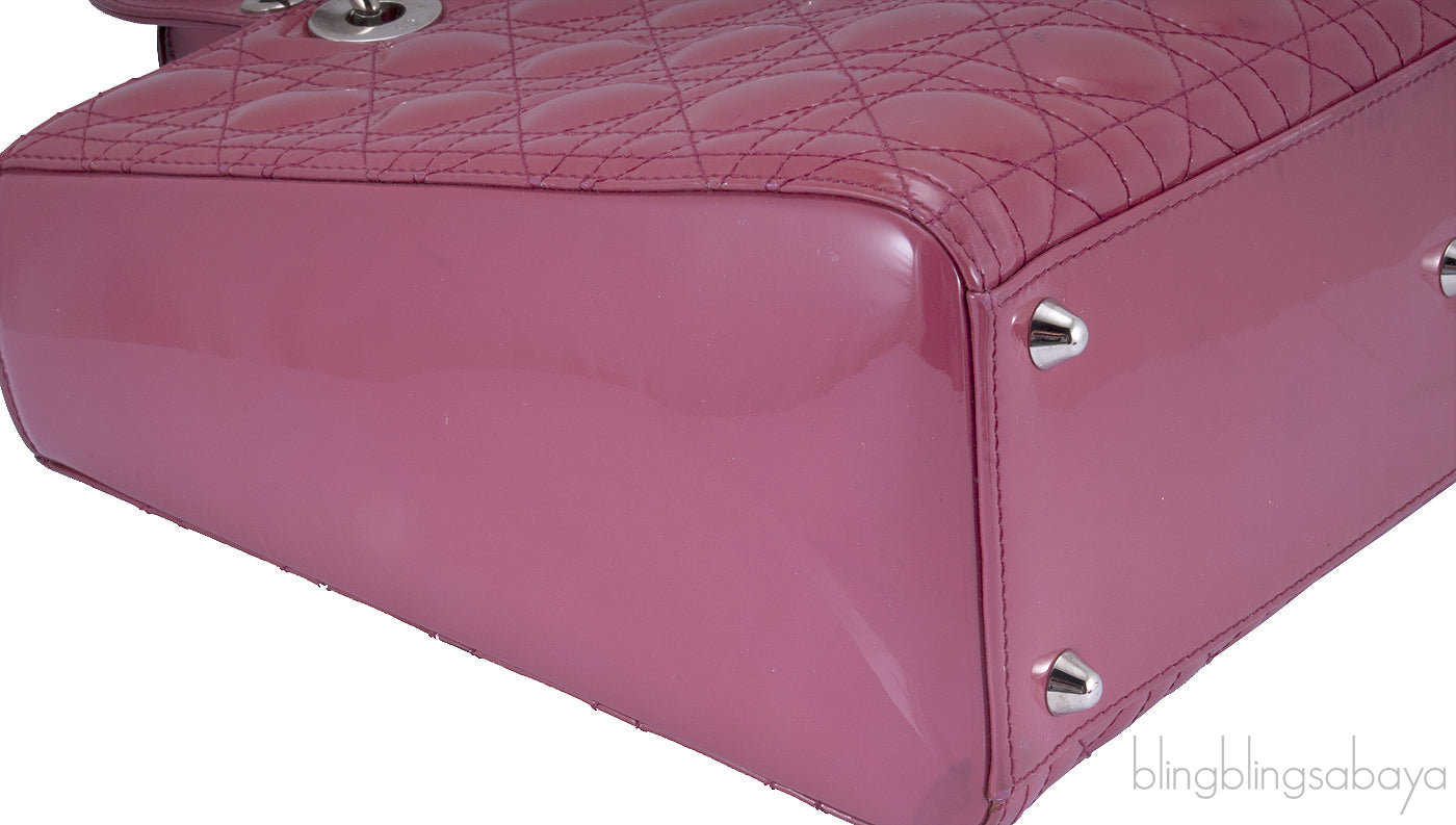 Patent Pinkish Red Lady Dior