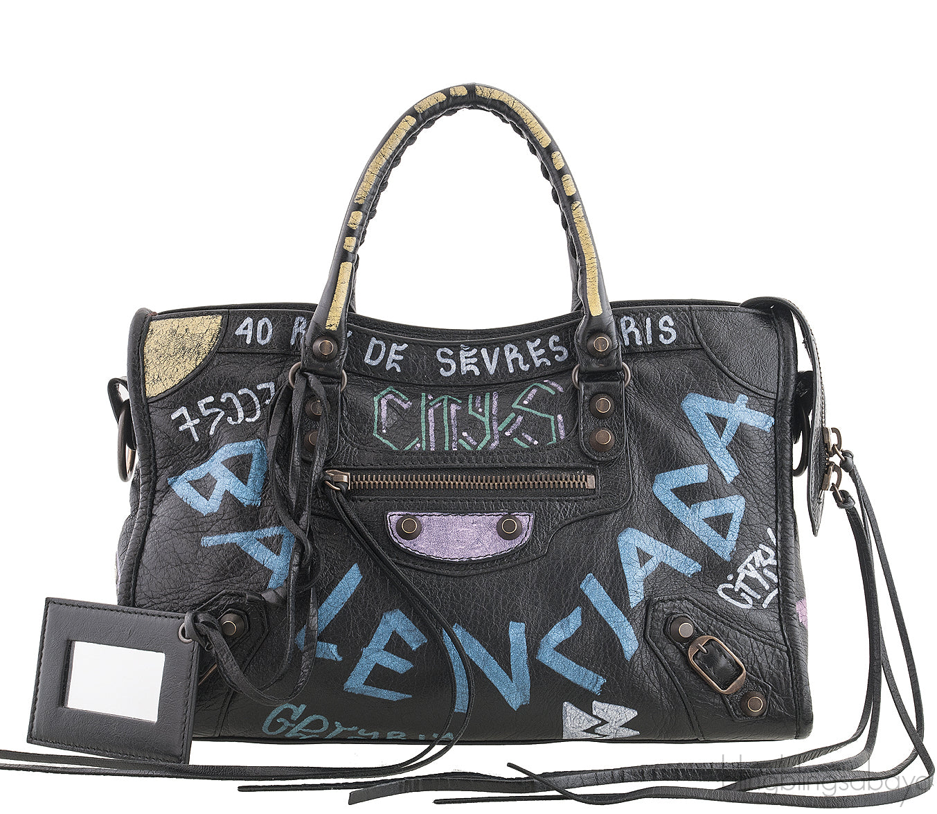 Graffiti Printed Agneau Classic City