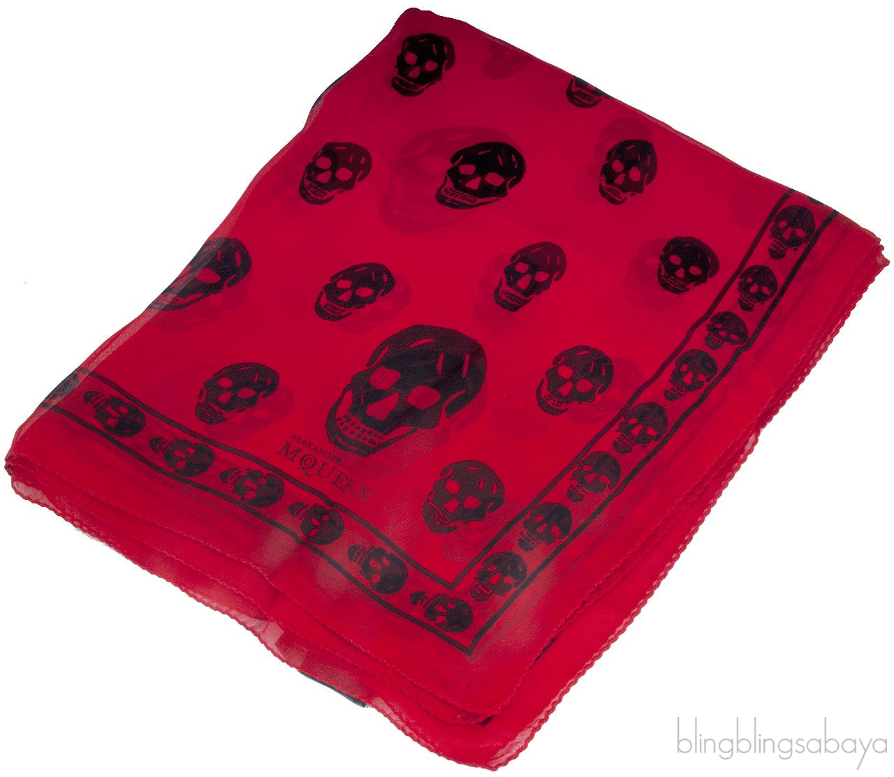 Silk Chiffon Skull Scarf