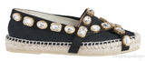 Gucci Pepita Black Canvas Crystal Espadrille