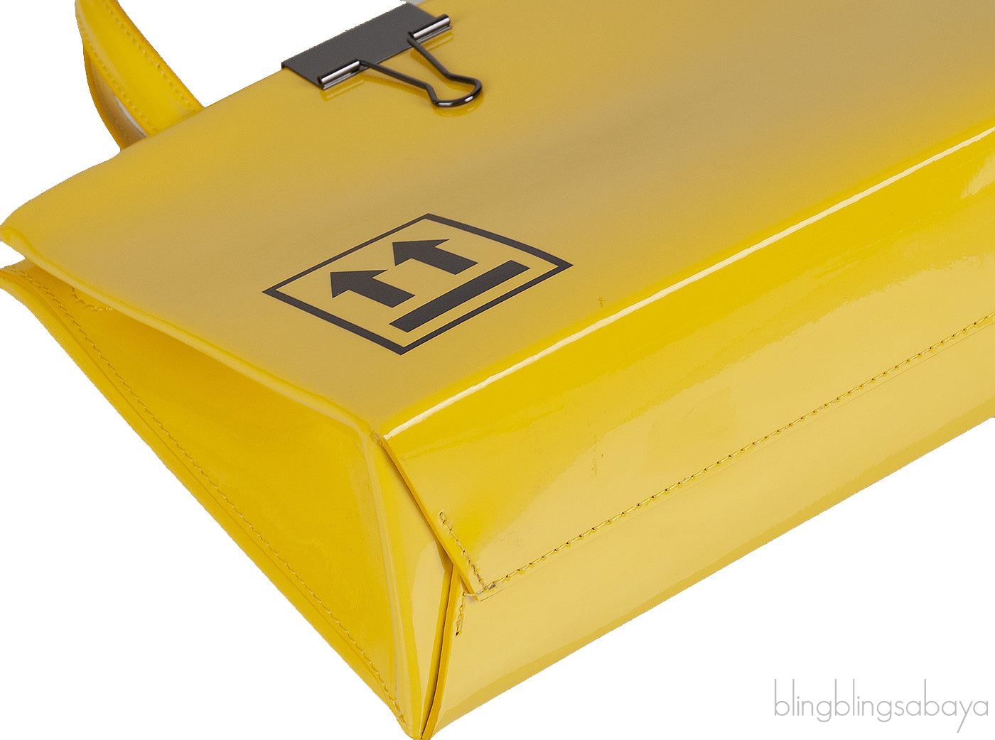 Yellow Patent Mini Box Bag
