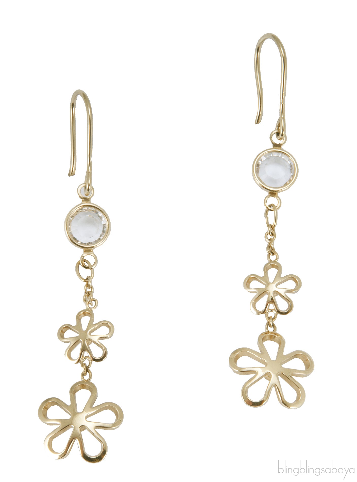 Flower Crystal Drop Earrings*