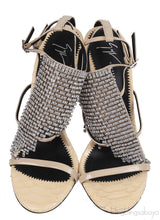 Giuseppe Zanotti Python Embossed Beige Crystal Sandals