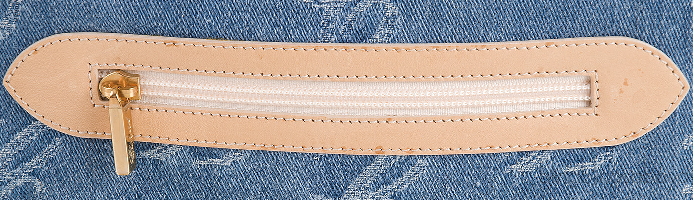 Chopard Blue Denim Distressed Logo Shoulder Bag