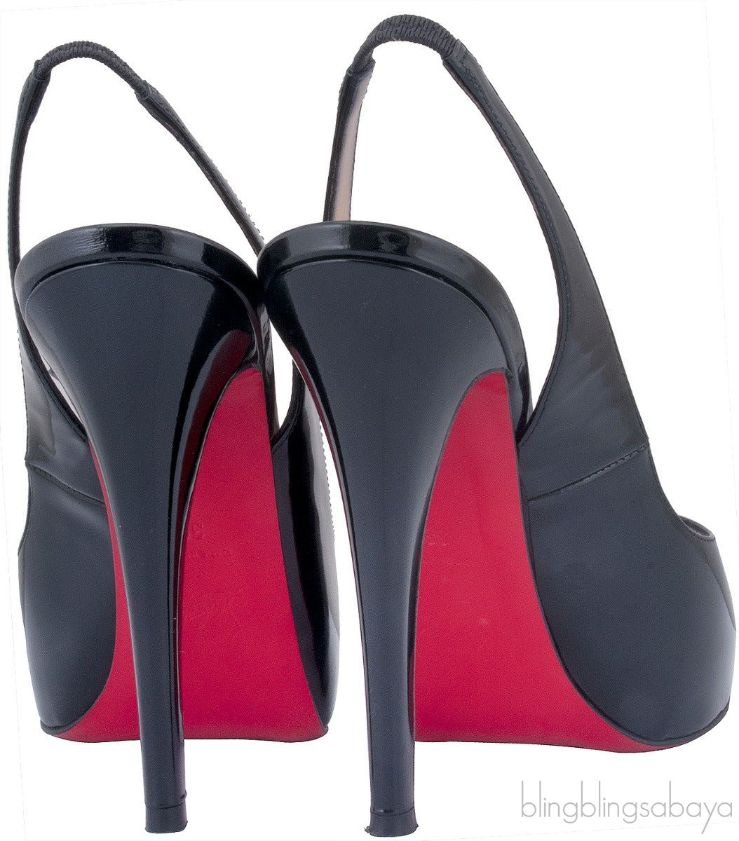 N° PRIVE BLACK PATENT SLINGBACK PUMP