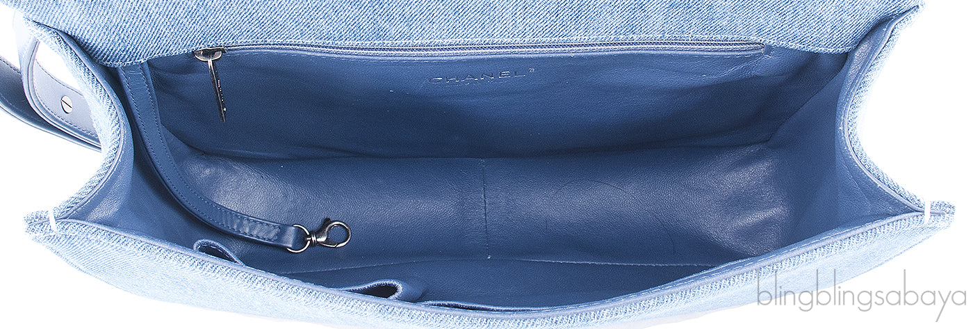 Quilted Le Boy Denim Jumbo Flap Bag