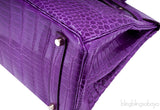 Birkin 35 Purple Crocodile GHW