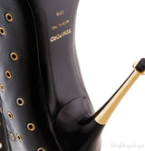 Black Leather Rivet Ankle Boots