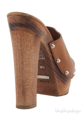 Brown Horsebit Mule