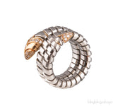 Serpenti Steel & Diamond Ring