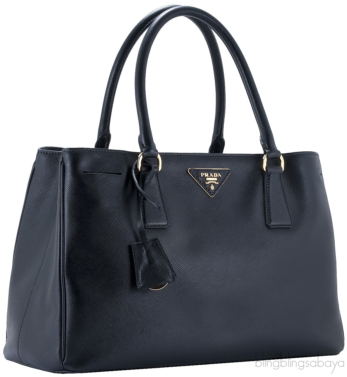 Black Saffiano Lux Leather Tote