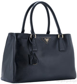 Black Saffiano Lux Leather Tote