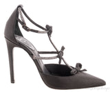 Black Ribbon T-strap Heels