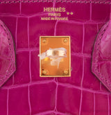 Birkin 25 Rose Sheherazade Crocodile