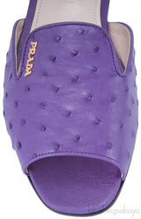 Purple Ostrich Open Toe Slide