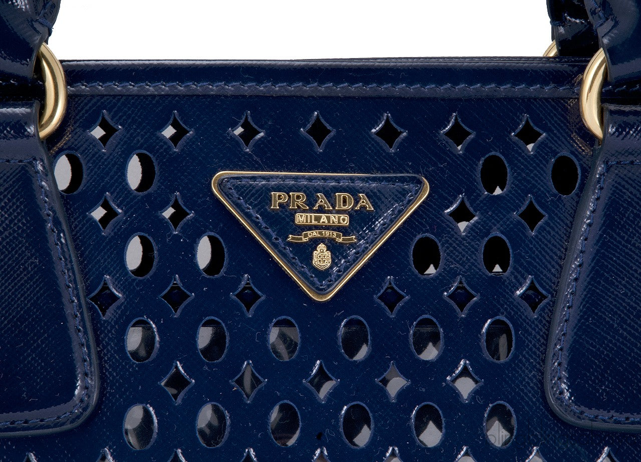 Perforated Saffiano Leather Tote