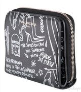 Black Graffiti Zip Around Wallet